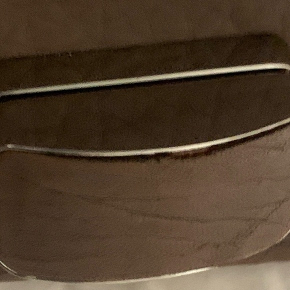 Vtg Designer Badgley Mischka Pebbled Leather Crossbody Chain Brown Handbag - Picture 16 of 16